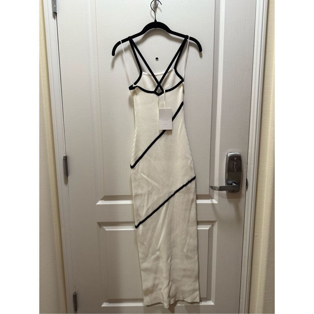 Significant Other Maple Ribbed Knit Maxi Dress In Ivory Contras Size 4 NWT - Picture 5 of 6
